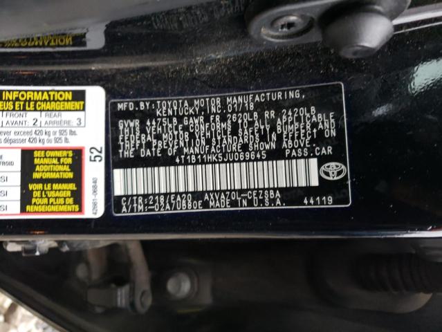 Photo 11 VIN: 4T1B11HK5JU069645 - TOYOTA CAMRY 