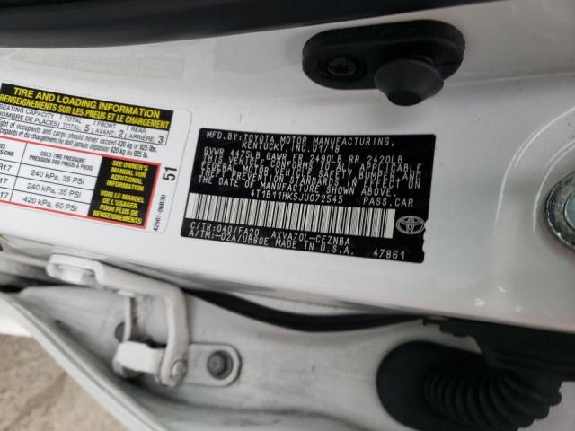 Photo 9 VIN: 4T1B11HK5JU072545 - TOYOTA CAMRY L 