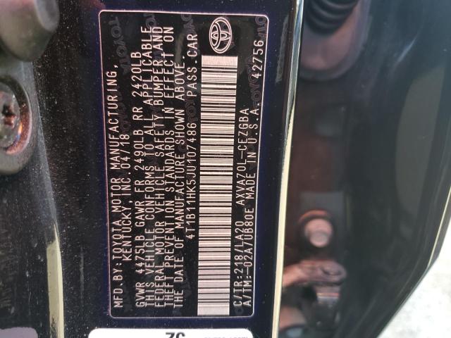 Photo 11 VIN: 4T1B11HK5JU107486 - TOYOTA CAMRY 