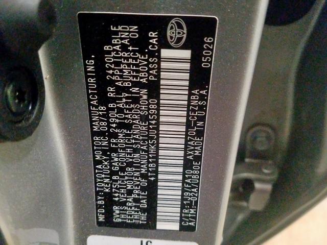 Photo 9 VIN: 4T1B11HK5JU145980 - TOYOTA CAMRY L 