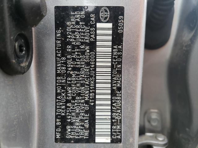 Photo 9 VIN: 4T1B11HK5JU146000 - TOYOTA CAMRY L 