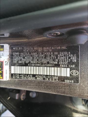 Photo 9 VIN: 4T1B11HK5JU150001 - TOYOTA CAMRY L 