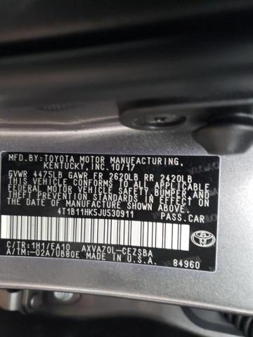 Photo 9 VIN: 4T1B11HK5JU530911 - TOYOTA CAMRY L 