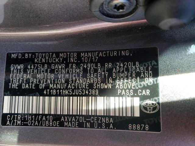 Photo 9 VIN: 4T1B11HK5JU534389 - TOYOTA CAMRY 