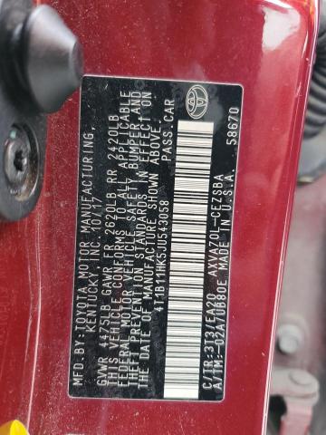 Photo 11 VIN: 4T1B11HK5JU543058 - TOYOTA CAMRY L 