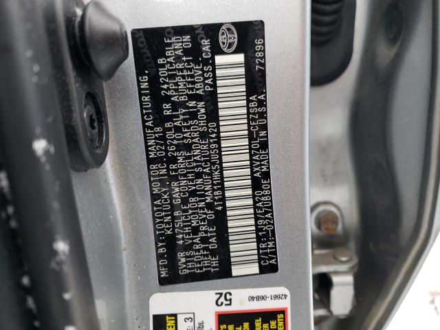 Photo 11 VIN: 4T1B11HK5JU591420 - TOYOTA CAMRY L 