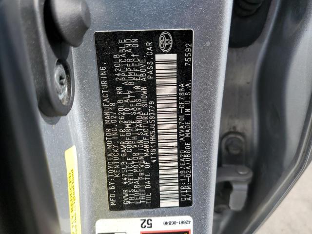 Photo 9 VIN: 4T1B11HK5JU593779 - TOYOTA CAMRY L 