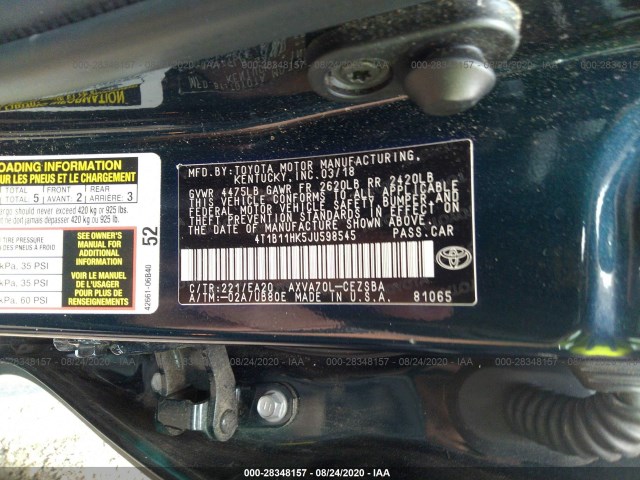 Photo 8 VIN: 4T1B11HK5JU598545 - TOYOTA CAMRY 