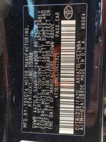 Photo 12 VIN: 4T1B11HK5JU622925 - TOYOTA CAMRY L 