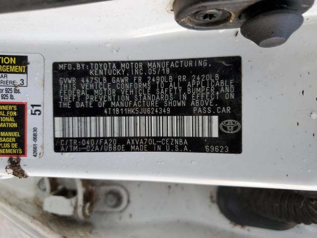 Photo 11 VIN: 4T1B11HK5JU624349 - TOYOTA CAMRY L 