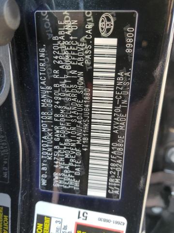 Photo 9 VIN: 4T1B11HK5JU641880 - TOYOTA CAMRY L 