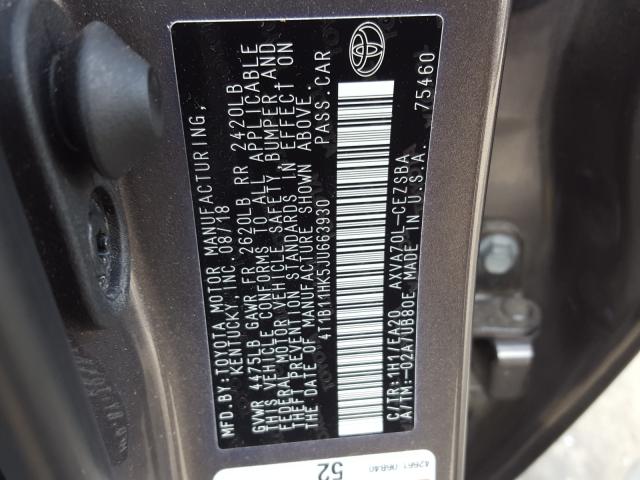 Photo 9 VIN: 4T1B11HK5JU663930 - TOYOTA CAMRY 