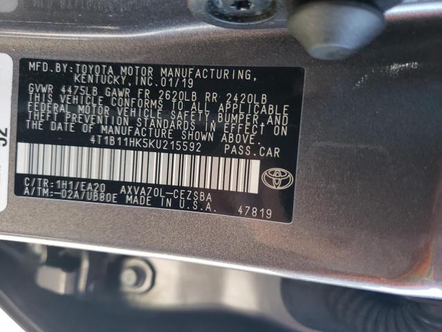 Photo 11 VIN: 4T1B11HK5KU215592 - TOYOTA CAMRY L 