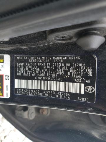 Photo 12 VIN: 4T1B11HK5KU726400 - TOYOTA CAMRY 