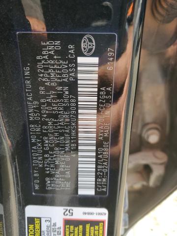 Photo 11 VIN: 4T1B11HK5KU790887 - TOYOTA CAMRY L 