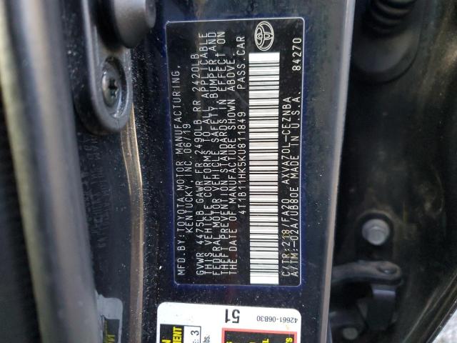 Photo 12 VIN: 4T1B11HK5KU811849 - TOYOTA CAMRY 