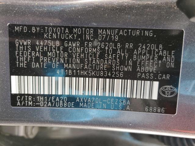 Photo 11 VIN: 4T1B11HK5KU834256 - TOYOTA CAMRY 