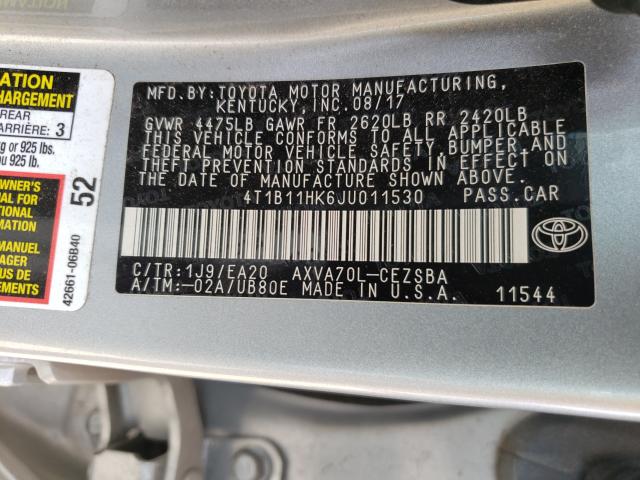 Photo 9 VIN: 4T1B11HK6JU011530 - TOYOTA CAMRY L 