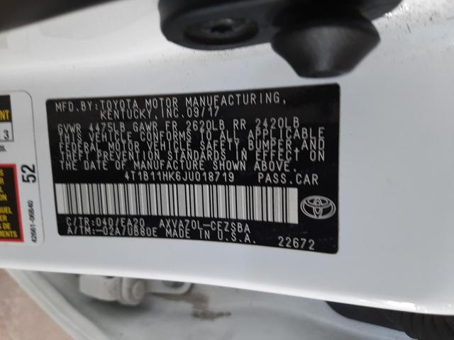 Photo 9 VIN: 4T1B11HK6JU018719 - TOYOTA CAMRY L 