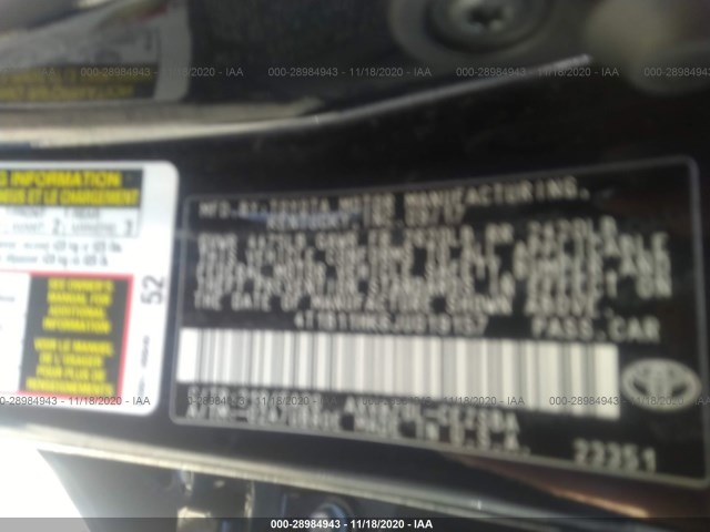 Photo 8 VIN: 4T1B11HK6JU019157 - TOYOTA CAMRY 