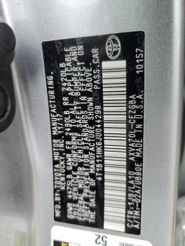 Photo 11 VIN: 4T1B11HK6JU044298 - TOYOTA CAMRY 