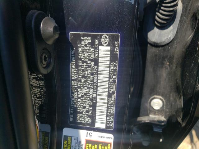 Photo 9 VIN: 4T1B11HK6JU060629 - TOYOTA CAMRY L 