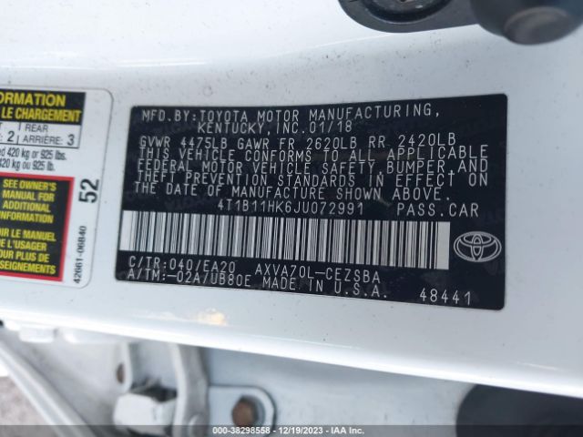 Photo 8 VIN: 4T1B11HK6JU072991 - TOYOTA CAMRY 