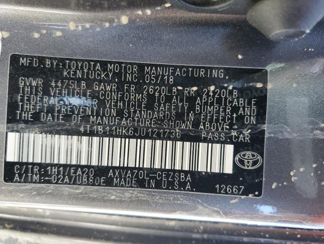 Photo 12 VIN: 4T1B11HK6JU121736 - TOYOTA CAMRY L 