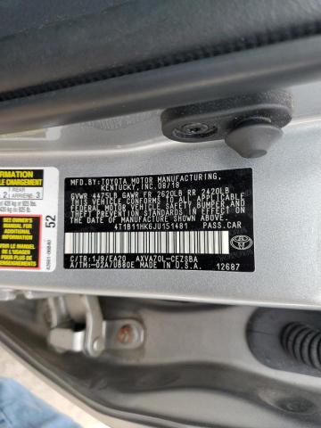 Photo 9 VIN: 4T1B11HK6JU151481 - TOYOTA CAMRY L 