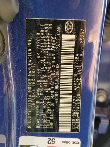 Photo 12 VIN: 4T1B11HK6JU506763 - TOYOTA CAMRY L 