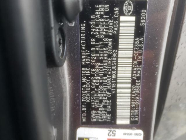 Photo 9 VIN: 4T1B11HK6JU540962 - TOYOTA CAMRY L 