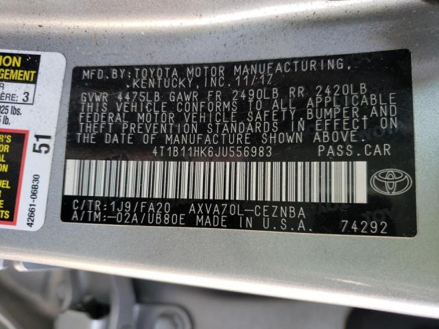 Photo 9 VIN: 4T1B11HK6JU556983 - TOYOTA CAMRY L 