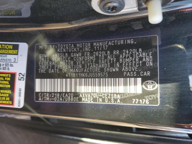 Photo 11 VIN: 4T1B11HK6JU559575 - TOYOTA CAMRY 