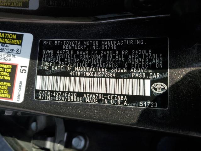 Photo 12 VIN: 4T1B11HK6JU572584 - TOYOTA CAMRY 