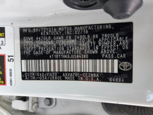 Photo 11 VIN: 4T1B11HK6JU584380 - TOYOTA CAMRY L 