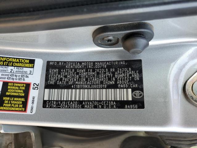 Photo 12 VIN: 4T1B11HK6JU602019 - TOYOTA CAMRY 