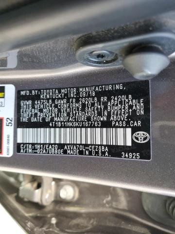 Photo 11 VIN: 4T1B11HK6KU167763 - TOYOTA CAMRY 