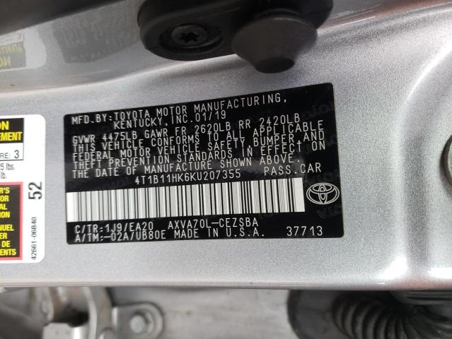 Photo 11 VIN: 4T1B11HK6KU207355 - TOYOTA CAMRY 