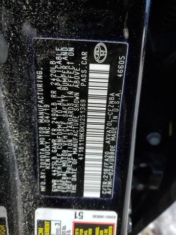 Photo 11 VIN: 4T1B11HK6KU251369 - TOYOTA CAMRY 