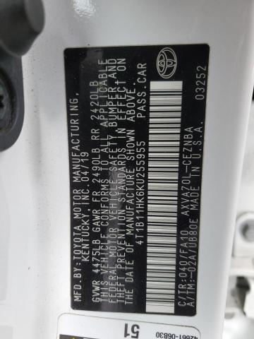 Photo 12 VIN: 4T1B11HK6KU255955 - TOYOTA CAMRY 