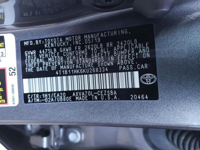 Photo 9 VIN: 4T1B11HK6KU268334 - TOYOTA CAMRY 