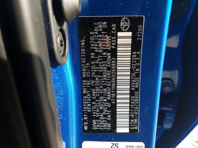 Photo 9 VIN: 4T1B11HK6KU268883 - TOYOTA CAMRY L 