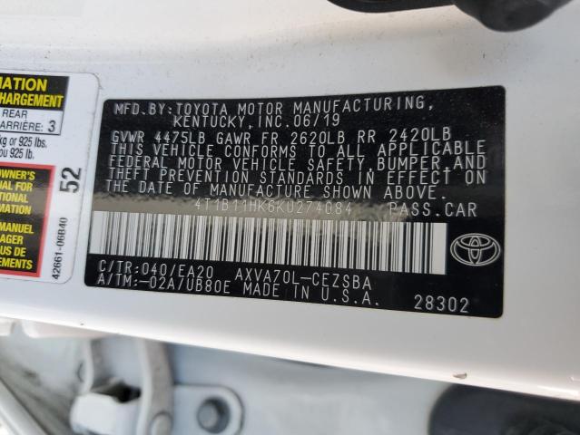 Photo 11 VIN: 4T1B11HK6KU274084 - TOYOTA CAMRY L 