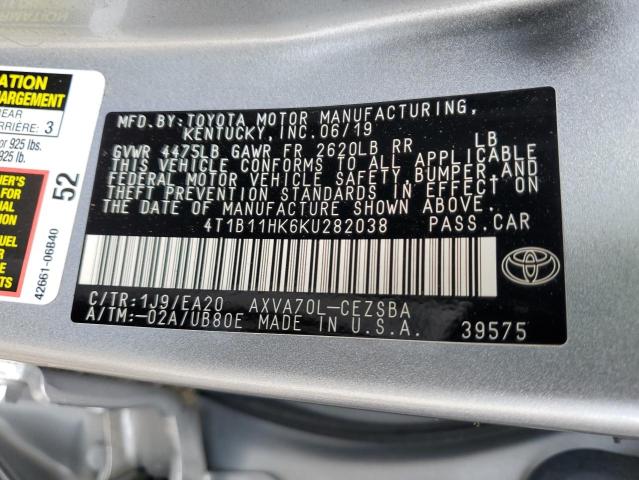 Photo 11 VIN: 4T1B11HK6KU282038 - TOYOTA CAMRY 