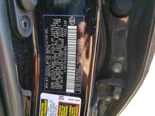 Photo 11 VIN: 4T1B11HK6KU681094 - TOYOTA CAMRY L 