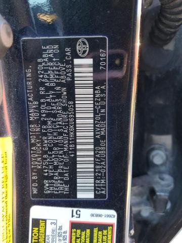 Photo 11 VIN: 4T1B11HK6KU695058 - TOYOTA CAMRY 