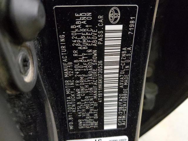 Photo 11 VIN: 4T1B11HK6KU730536 - TOYOTA CAMRY 