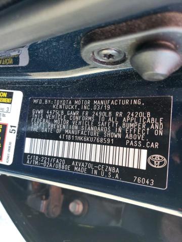 Photo 12 VIN: 4T1B11HK6KU768591 - TOYOTA CAMRY L 