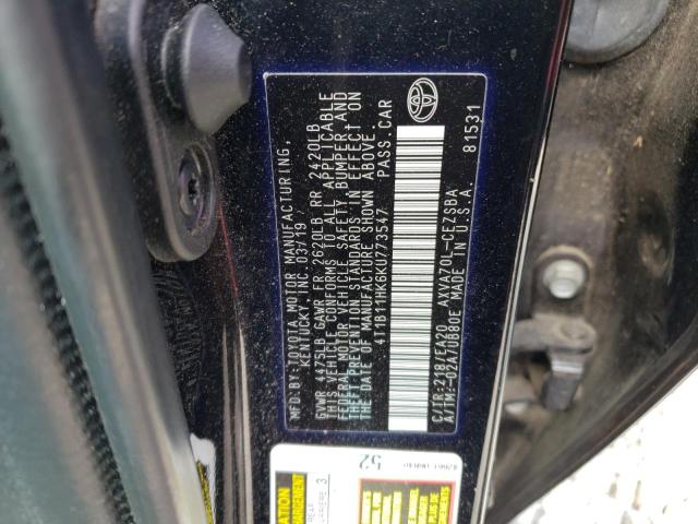 Photo 11 VIN: 4T1B11HK6KU773547 - TOYOTA CAMRY L 