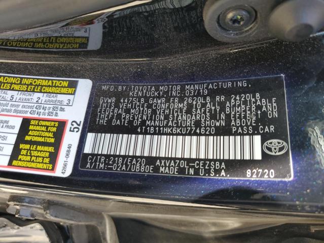 Photo 11 VIN: 4T1B11HK6KU774620 - TOYOTA CAMRY L 